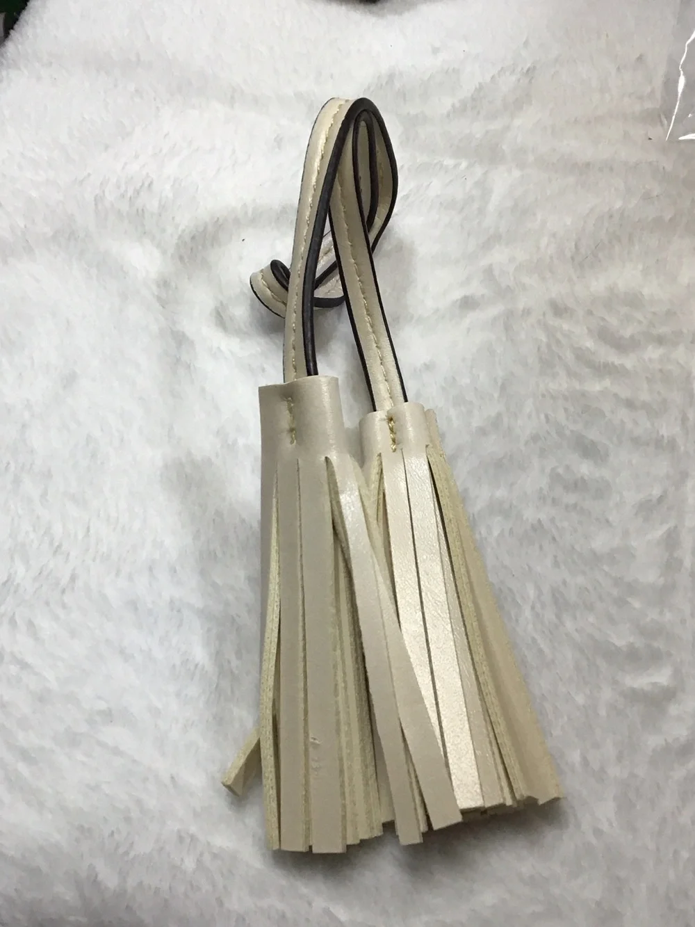 Neutral Cream Tassel Bag Charm